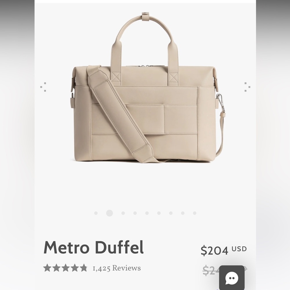 NWOT Mono’s Metro Duffle Bag in Ivory